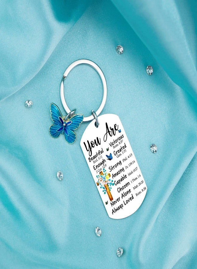 Aisity Inspirational Christian Key Chain Gifts for Women Teen Girl best Friend Mom Encouragement Spiritual Religious Bible Gifts Key Chains Women Cute Bible Verse Accessories Christian Keychain - Image 2